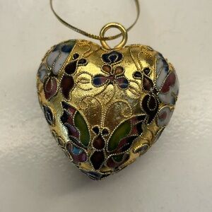 Cloisonné Butterfly Heart Ornament